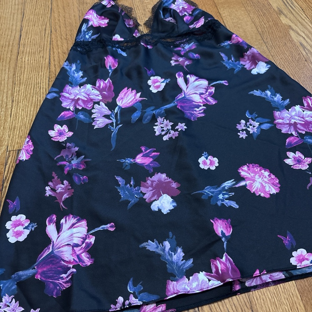 Victoria's Secret Black Dress with Pink and Purple Floral - Picture 2 of 6